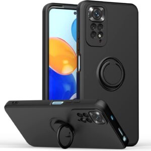 Forcell Xiaomi Redmi Note 11 / Note 11S Ring Holder Θήκη Σιλικόνης - Black