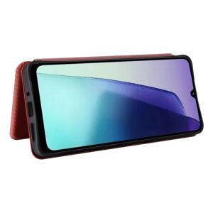 Tel1 Xiaomi Redmi 14C 4G/ Poco C75 Carbon Fiber Texture Magnetic Θήκη Βιβλίο - Brown