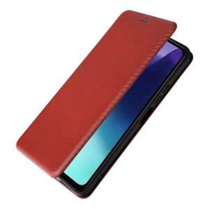 Tel1 Xiaomi Redmi 14C 4G/ Poco C75 Carbon Fiber Texture Magnetic Θήκη Βιβλίο - Brown