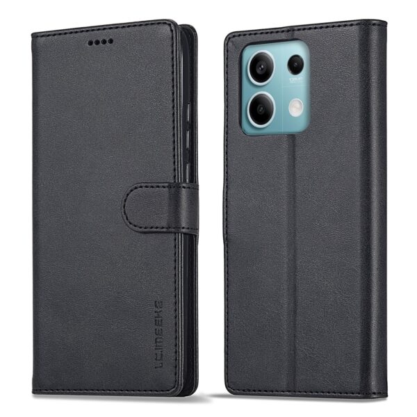 LC.IMEEKE Xiaomi Redmi Note 13 Pro 5G Calf Texture Leather Θήκη Βιβλίο - Black