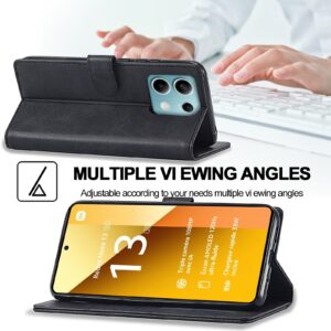 LC.IMEEKE Xiaomi Redmi Note 13 Pro 5G Calf Texture Leather Θήκη Βιβλίο - Black