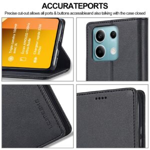 LC.IMEEKE Xiaomi Redmi Note 13 Pro 5G Calf Texture Leather Θήκη Βιβλίο - Black