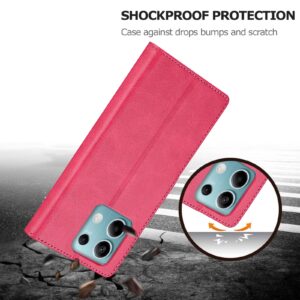 LC.IMEEKE Xiaomi Redmi Note 13 Pro 5G Calf Texture Leather Θήκη Βιβλίο - Red