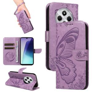 Tel1 Θήκη Xiaomi Redmi 14C 4G Butterfly Embossed Θήκη Βιβλίο - Purple