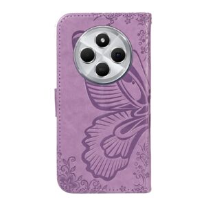 Tel1 Θήκη Xiaomi Redmi 14C 4G Butterfly Embossed Θήκη Βιβλίο - Purple