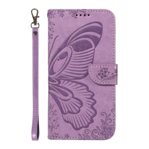 Tel1 Θήκη Xiaomi Redmi 14C 4G Butterfly Embossed Θήκη Βιβλίο - Purple