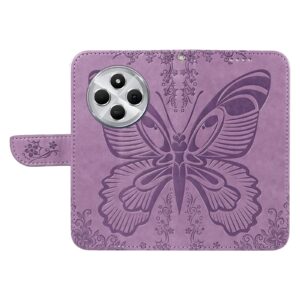 Tel1 Θήκη Xiaomi Redmi 14C 4G Butterfly Embossed Θήκη Βιβλίο - Purple