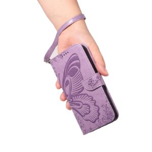 Tel1 Θήκη Xiaomi Redmi 14C 4G Butterfly Embossed Θήκη Βιβλίο - Purple
