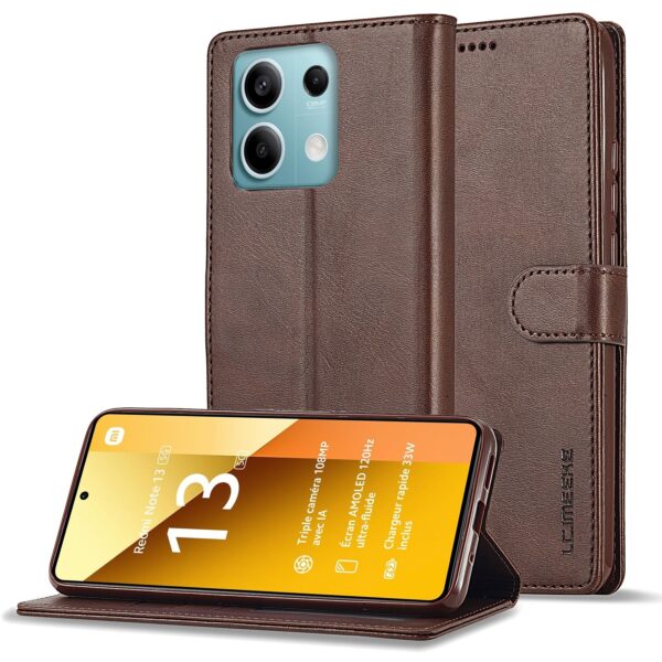 LC.IMEEKE Xiaomi Redmi Note 13 Pro 5G Calf Texture Leather Θήκη Βιβλίο - Brown LC.IMEEKE Xiaomi Redmi Note 13 Pro 5G Calf Texture Leather Θήκη Βιβλίο - Brown