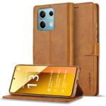 LC.IMEEKE Xiaomi Redmi Note 13 Pro 5G Calf Texture Leather Θήκη Βιβλίο - Brown