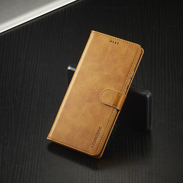 LC.IMEEKE Xiaomi Redmi Note 13 Pro 5G Calf Texture Leather Θήκη Βιβλίο - Brown