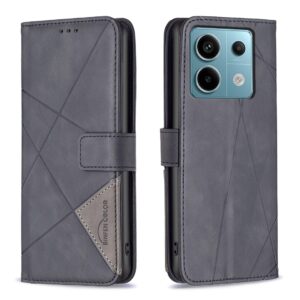 Tel1 Xiaomi Redmi Note 13 Pro 5G Magnetic Buckle Rhombus Θήκη Βιβλίο - Black