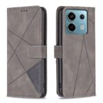 Tel1 Xiaomi Redmi Note 13 Pro 5G Magnetic Buckle Rhombus Θήκη Βιβλίο - Grey