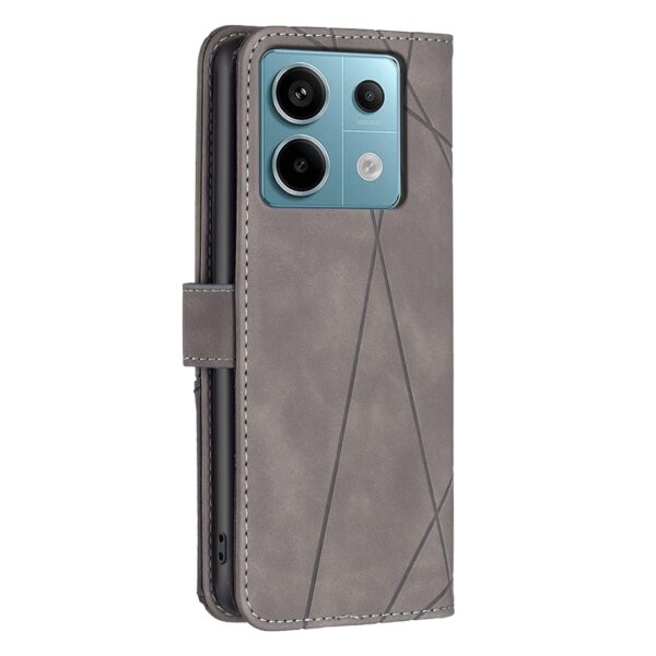 Tel1 Xiaomi Redmi Note 13 Pro 5G Magnetic Buckle Rhombus Θήκη Βιβλίο - Grey