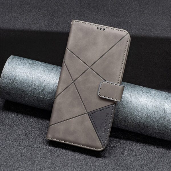 Tel1 Xiaomi Redmi Note 13 Pro 5G Magnetic Buckle Rhombus Θήκη Βιβλίο - Grey