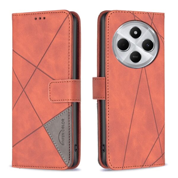 Tel1 Xiaomi Redmi 14C 4G Magnetic Buckle Rhombus Θήκη Βιβλίο - Brown Tel1 Xiaomi Redmi 14C 4G Magnetic Buckle Rhombus Θήκη Βιβλίο - Brown