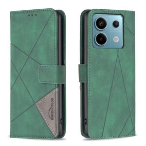 Tel1 Xiaomi Redmi Note 13 Pro 5G Magnetic Buckle Rhombus Θήκη Βιβλίο - Green