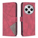 Tel1 Xiaomi Redmi 14C 4G Magnetic Buckle Rhombus Θήκη Βιβλίο - Red