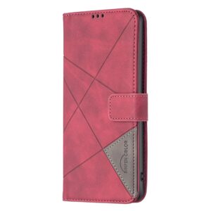 Tel1 Xiaomi Redmi 14C 4G Magnetic Buckle Rhombus Θήκη Βιβλίο - Red