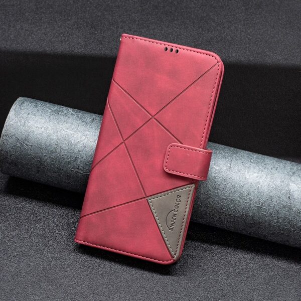 Tel1 Xiaomi Redmi 14C 4G Magnetic Buckle Rhombus Θήκη Βιβλίο - Red