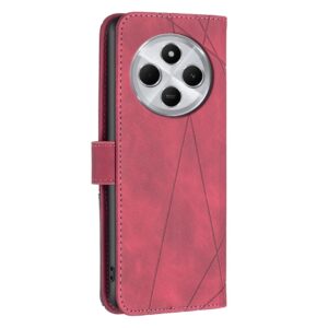 Tel1 Xiaomi Redmi 14C 4G Magnetic Buckle Rhombus Θήκη Βιβλίο - Red