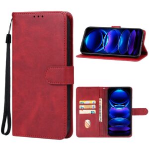 Tel1 Xiaomi Redmi Note 13 Pro 5G Skin Feel Solid Color Θήκη Βιβλίο - Red