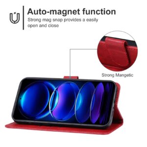 Tel1 Xiaomi Redmi Note 13 Pro 5G Skin Feel Solid Color Θήκη Βιβλίο - Red