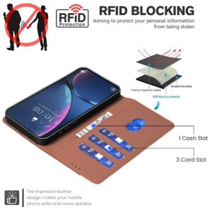 Tel1 Xiaomi Redmi 14C 4G Color Matching RFID Anti-theft Θήκη Βιβλίο - Brown