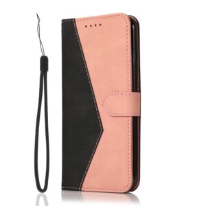 Tel1 Xiaomi Redmi 14C 4G Dual-color Stitching Θήκη Βιβλίο - Black Pink
