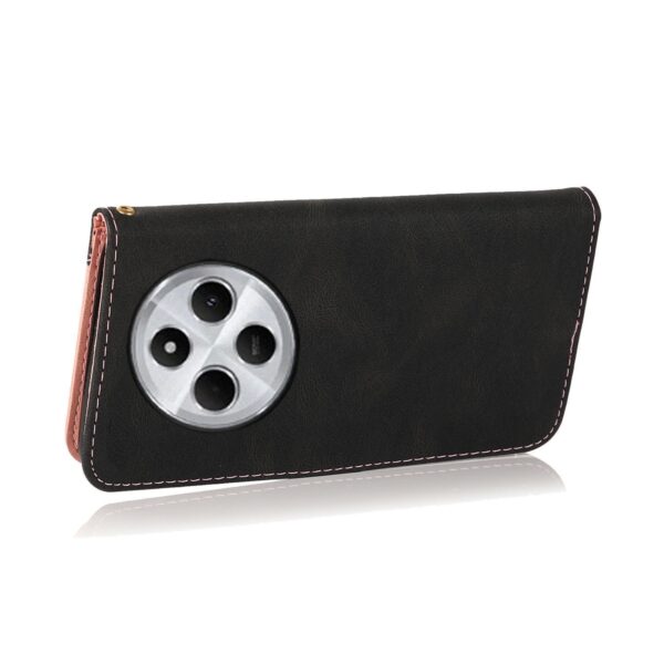 Tel1 Xiaomi Redmi 14C 4G Dual-color Stitching Θήκη Βιβλίο - Black Pink