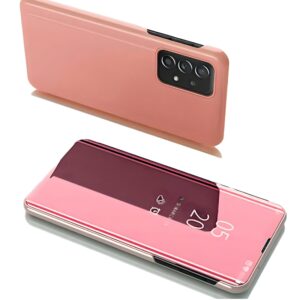 Tel1 Samsung Galaxy A53 5G Clear View Stand Θήκη Βιβλίο - Pink