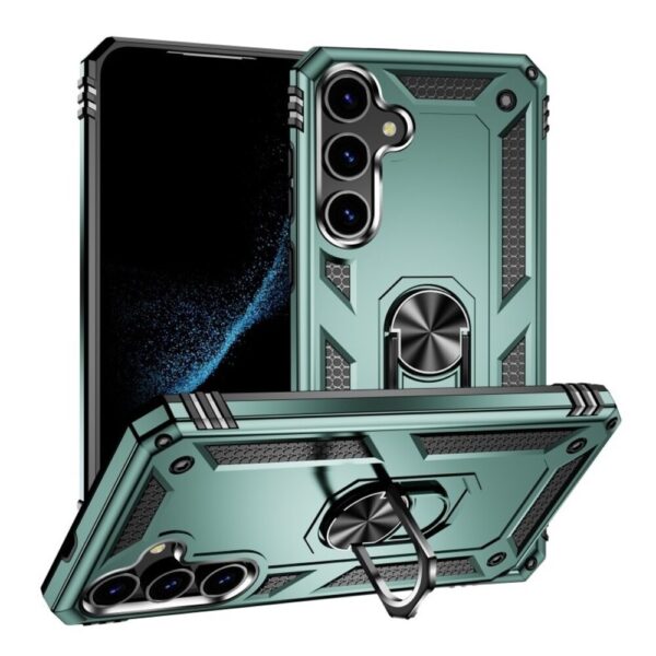 Forcell Samsung Galaxy S24 5G Shockproof Holder Θήκη Σκληρή - Green