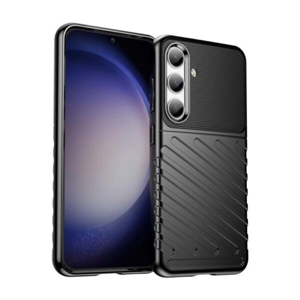 Forcell Samsung Galaxy S24 5G Thunderbolt Shockproof Θήκη Σιλικόνης - Black