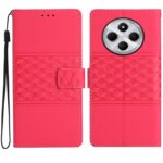 Tel1 Xiaomi Redmi 14C 4G / Poco C75 Diamond Embossed Skin Feel Θήκη Βιβλίο - Fuchsia