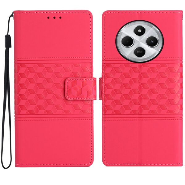 Tel1 Xiaomi Redmi 14C 4G / Poco C75 Diamond Embossed Skin Feel Θήκη Βιβλίο - Fuchsia