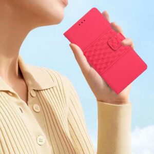 Tel1 Xiaomi Redmi 14C 4G / Poco C75 Diamond Embossed Skin Feel Θήκη Βιβλίο - Fuchsia