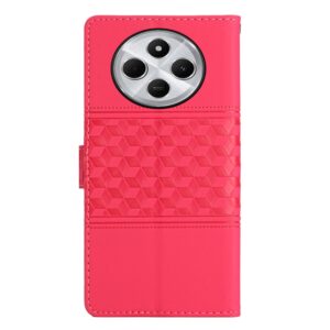 Tel1 Xiaomi Redmi 14C 4G / Poco C75 Diamond Embossed Skin Feel Θήκη Βιβλίο - Fuchsia