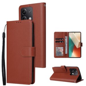 Tel1 Xiaomi Redmi Note 13 5G Horizontal Flip Θήκη Βιβλίο - Brown