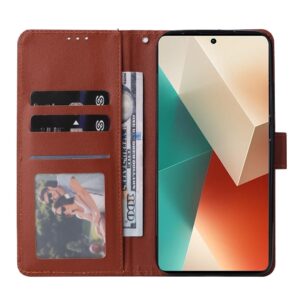 Tel1 Xiaomi Redmi Note 13 5G Horizontal Flip Θήκη Βιβλίο - Brown