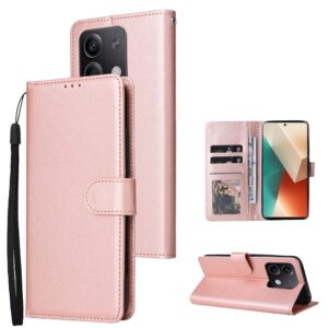 Tel1 Xiaomi Redmi Note 13 5G Horizontal Flip Θήκη Βιβλίο - Rose Gold