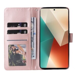 Tel1 Xiaomi Redmi Note 13 5G Horizontal Flip Θήκη Βιβλίο - Rose Gold