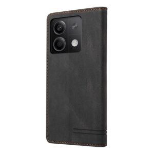 Tel1 Xiaomi Redmi Note 13 5G Skin Feel Anti-theft Brush Horizontal Θήκη βιβλίο - Black