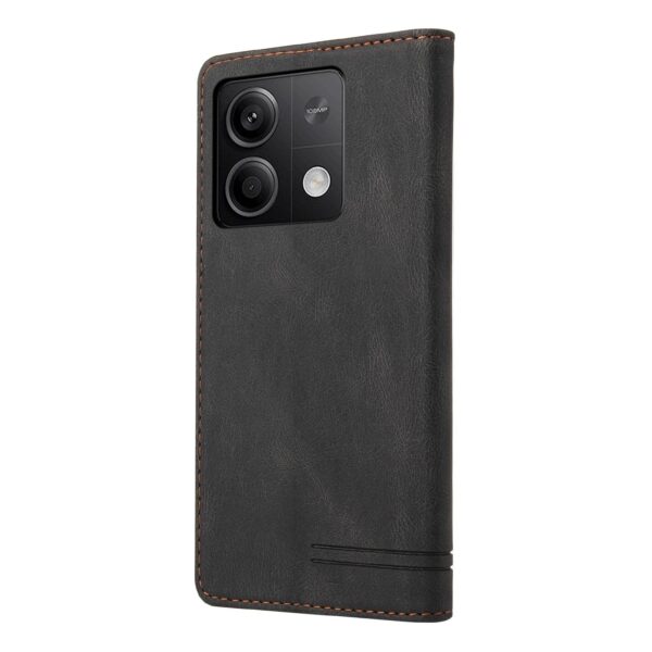 Tel1 Xiaomi Redmi Note 13 5G Skin Feel Anti-theft Brush Horizontal Θήκη βιβλίο - Black