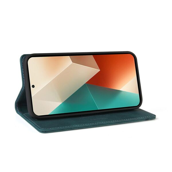 Tel1 Xiaomi Redmi Note 13 5G Skin Feel Anti-theft Brush Horizontal Θήκη βιβλίο - Blue