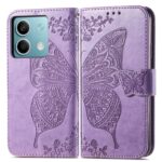 Tel1 Xiaomi Redmi Note 13 5G Butterfly Flower Embossed Θήκη Βιβλίο - Light Purple