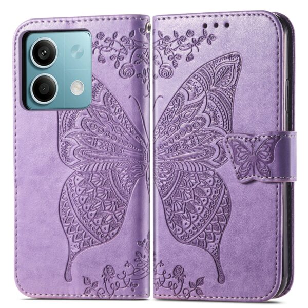 Tel1 Xiaomi Redmi Note 13 5G Butterfly Flower Embossed Θήκη Βιβλίο - Light Purple Tel1 Xiaomi Redmi Note 13 5G Butterfly Flower Embossed Θήκη Βιβλίο - Light Purple