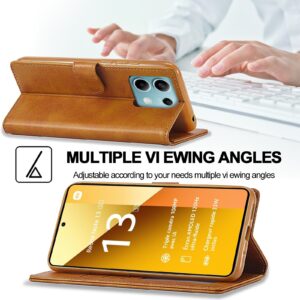 LC.IMEEKE Xiaomi Redmi Note 13 5G Calf Texture Θήκη Βιβλίο - Brown
