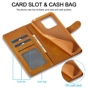 LC.IMEEKE Xiaomi Redmi Note 13 5G Calf Texture Θήκη Βιβλίο - Brown