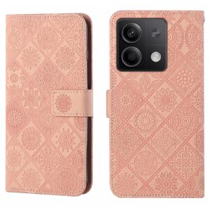 Tel1 Xiaomi Redmi Note 13 5G Ethnic Style Embossed Pattern Θήκη Βιβλίο - Pink