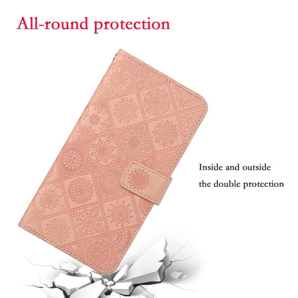 Tel1 Xiaomi Redmi Note 13 5G Ethnic Style Embossed Pattern Θήκη Βιβλίο - Pink